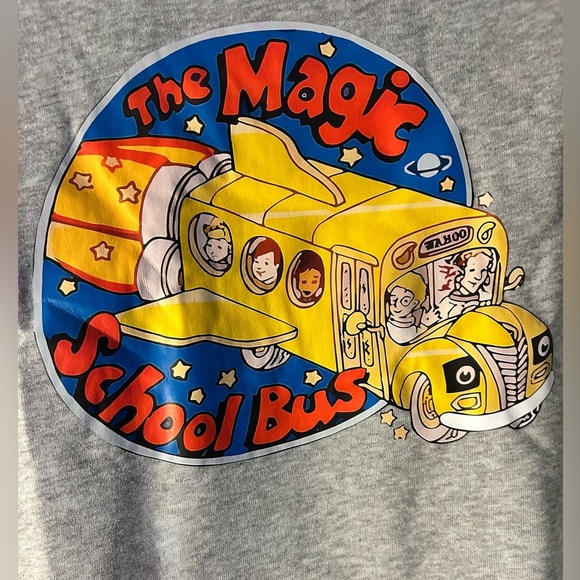 Women’s Gray Magic School Bus Sweatshirt ~ Size XL 🚌 NEW Graphic Hoodie - Picture 7 of 7